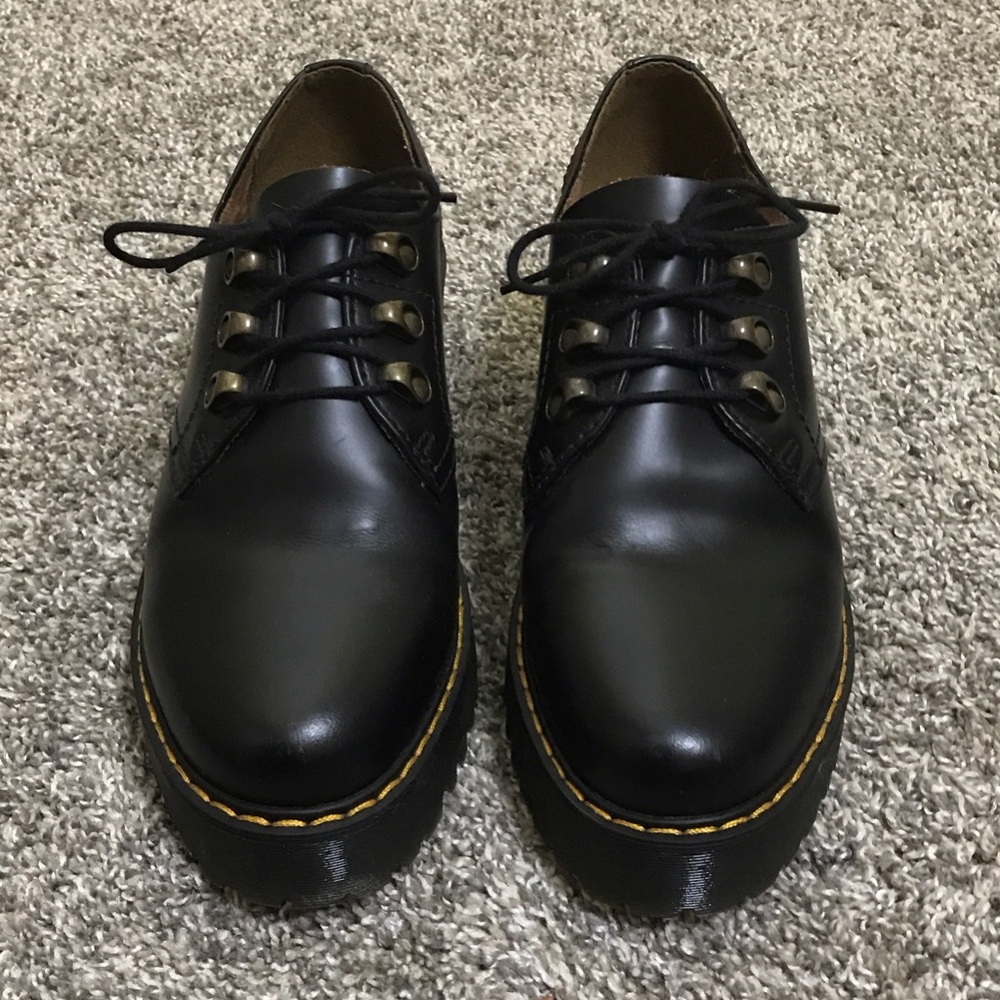 Dr. Martens Black Leather Platform Shoes